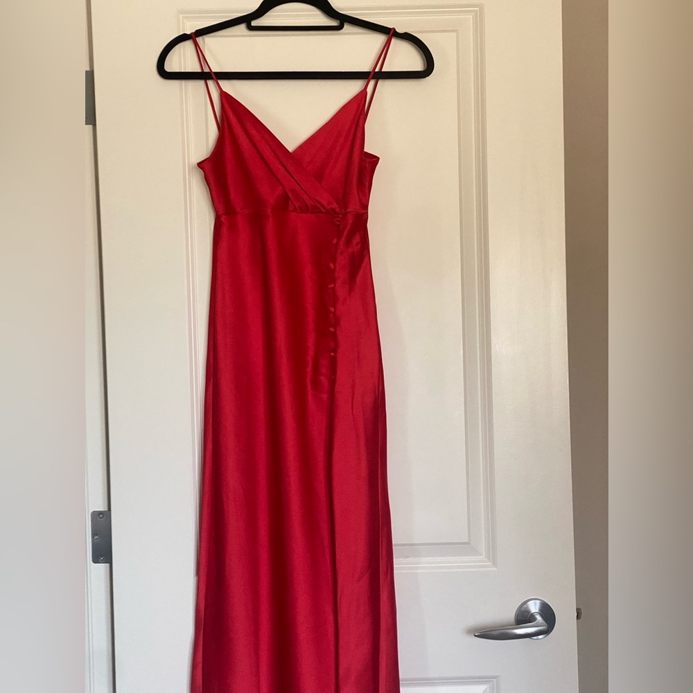 Zara red satin dress. Size Xs